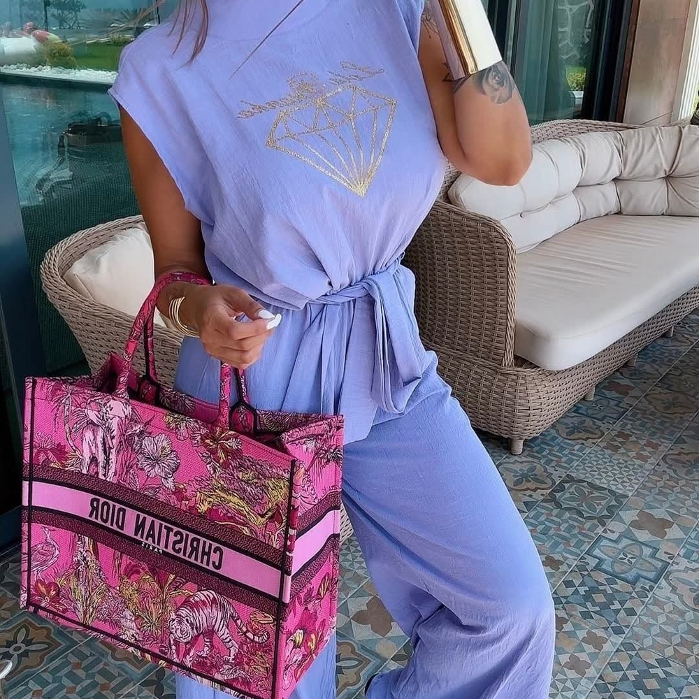 Elegant Blue Sleeveless Jumpsuit